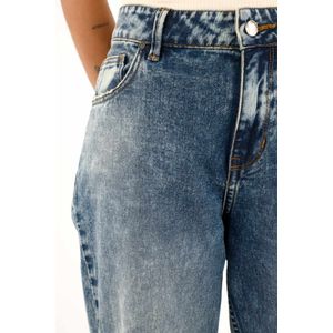 Jean Boyfriend con ruedo al corte azul para mujer