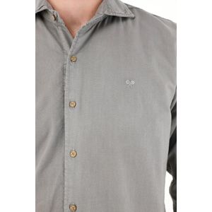 Camisa manga larga gris para hombre
