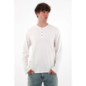 Camiseta manga larga con botones crudo para hombre