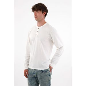 Camiseta manga larga con botones crudo para hombre