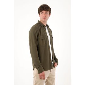 Buzo tipo camisa verde para hombre