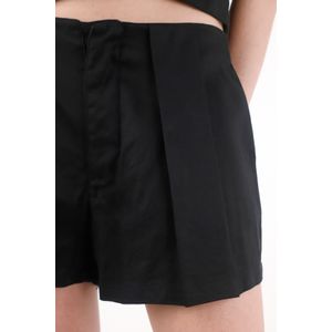 Short tiro alto con tablas negro para mujer