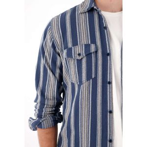 Camisa manga larga con diseño a rayas para hombre