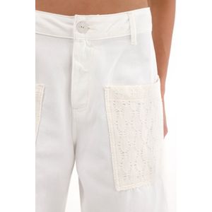 Pantalón tipo horseshoe crudo para mujer