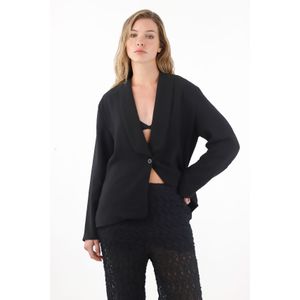 Abrigo tipo blazer negro para mujer
