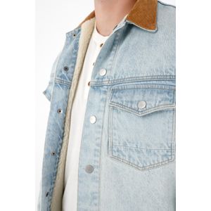 Chaqueta Trucker con cuello corduroy para hombre