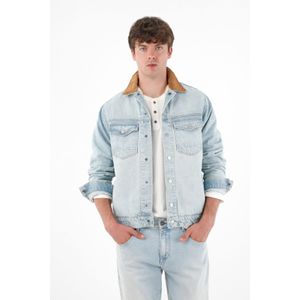 Chaqueta Trucker con cuello corduroy para hombre