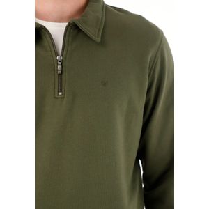 Buzo tipo polo con bolsillo canguro verde para hombre