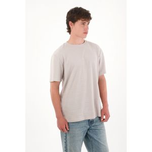 Camiseta básica de tela con textura café para hombre