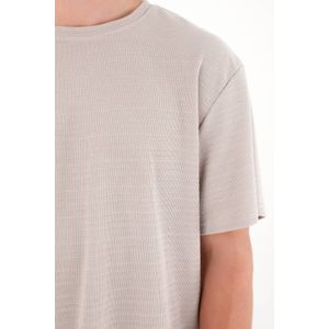 Camiseta básica de tela con textura café para hombre