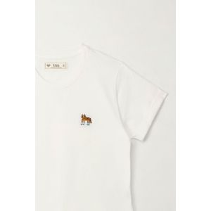 Camiseta básica manga corta crudo para niña