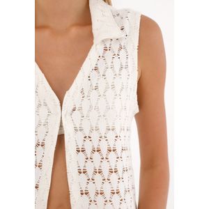 Chaleco con encaje crudo para mujer