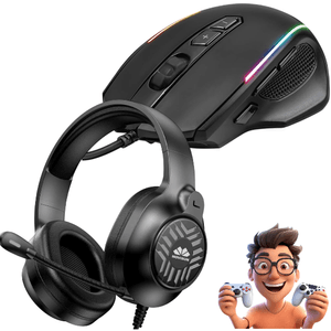 Combo Gamer Diadema Movisun + Mouse Gamer Trust GXT 165