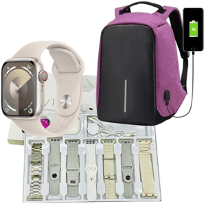 Combo Bolso Antirrobo Morado + Combo V11 Clasic Gris + Audifonos