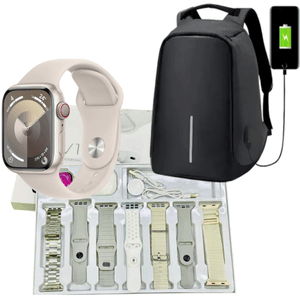 Combo Bolso Antirrobo Negro + Combo V11 Clasic Gris + Audifonos