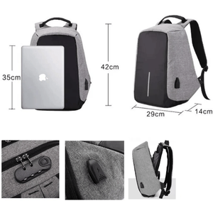 Combo Bolso Antirrobo Gris + Combo V11 Clasic Negro + Audifonos