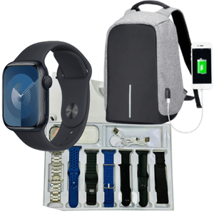 Combo Bolso Antirrobo Gris + Combo V11 Clasic Negro + Audifonos