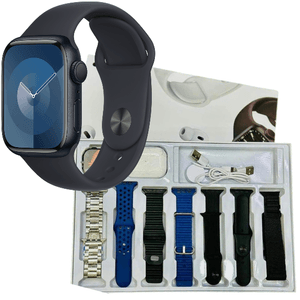 Combo Smartwatch V11Clasic + Audífonos + 7 Manillas Negro Y Azul