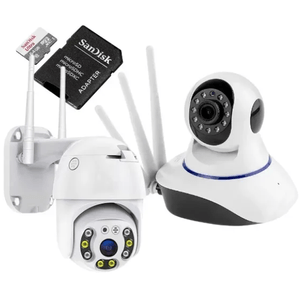 Combo X2 Cámaras Para Interior Y Exterior + Micro SD 64GB X2