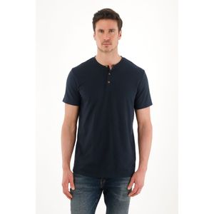 Camiseta de cuello neru azul para hombre