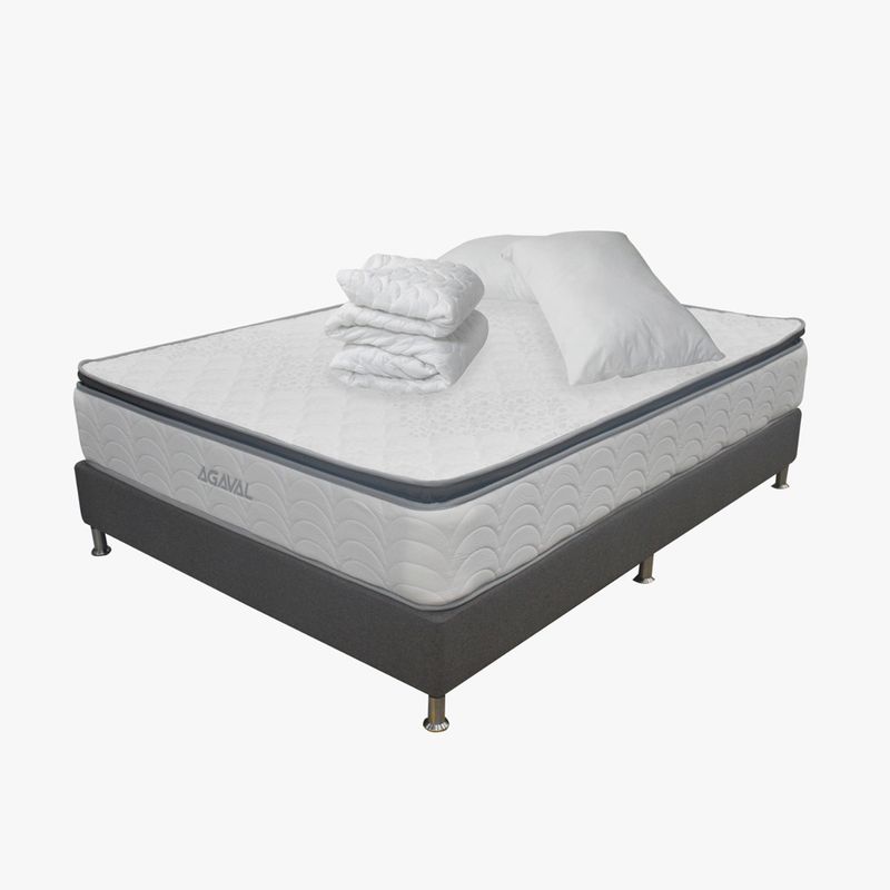 COMBO-COLCHON-AGAVAL-ONE-PILLOW-160X190CM-BASE-CAMA-GRAF-PROTECTOR-2-ALMOHADAS