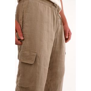 Pantalón en 100% lino bota recta gris para hombre