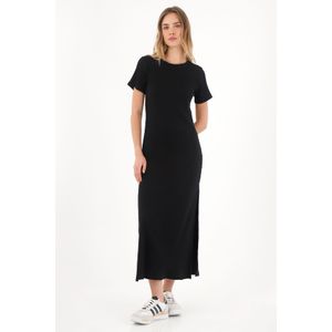 Vestido largo ajustado negro para mujer