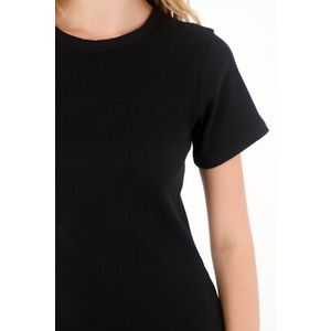 Vestido largo ajustado negro para mujer