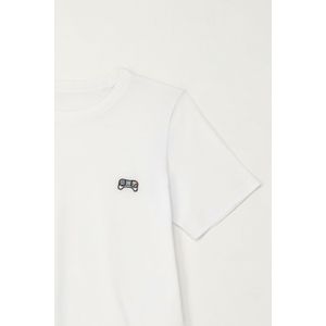 Camiseta con estampado en algodón 100% blanca para niño