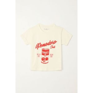 Camiseta básica estampada crudo para niña