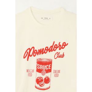 Camiseta básica estampada crudo para niña