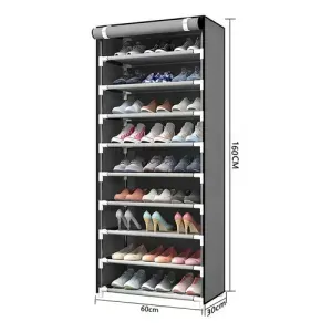 Zapatera Organizador Closet Zapatos 9 Niveles 27 Pares Tela Color Gris