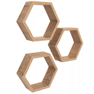 Set De Repisas Hexagonal Por 3 Unidades