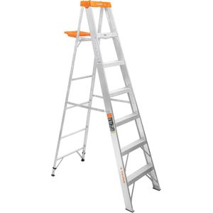 Escalera de tijera tipo ll, 7 escalones con bandeja Truper EST-27