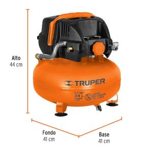 Compresor libre de aceite compacto 24L, 2-2/3HP 127V Truper