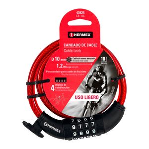 Candado bicicleta combinación 10x1200mm TRUPER CB-10C