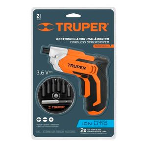 Atornillador inalámbrico, batería ion Litio 3.6 V TRUPER DESI-36