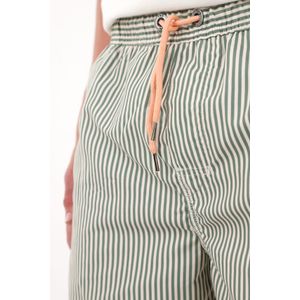 Pantaloneta con estampado de rayas verde para hombre