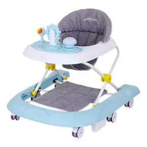 Caminador Con Guia Andadera Bebes Musical Luces Tapete 944C Azul Claro