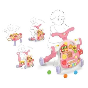 Andadera Caminador Bebes Primeros Pasos 3 En 1 Scooter Mesa HE0521 Rosado