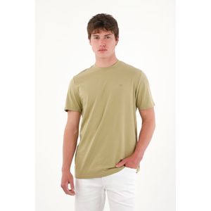 Camiseta básica con mini print verde para hombre
