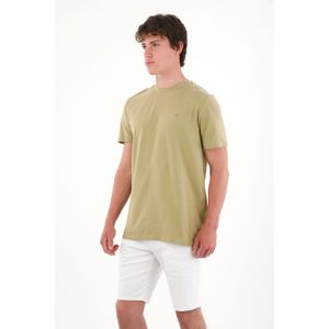 Camiseta básica con mini print verde para hombre
