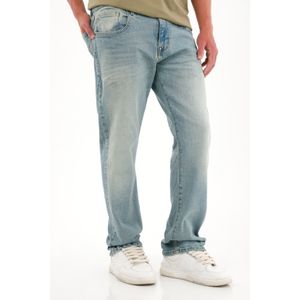 Jean Recto con desgaste azul claro para hombre