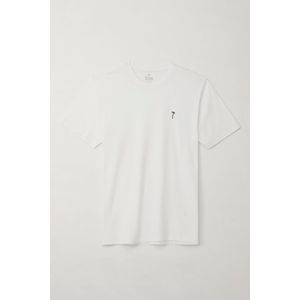 Camiseta básica de silueta regular blanca para hombre