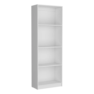 Biblioteca Home, Color Blanco Duqueza Con Cuatro Entrepaños