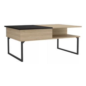 Mesa De Centro Azael, Beige Y Wengue