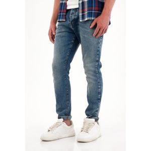 Jean Skinny tiro medio azul medio para hombre