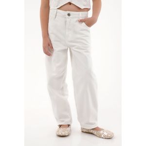 Jean Horseshoe con bolsillos posteriores tejidos crudo para niña