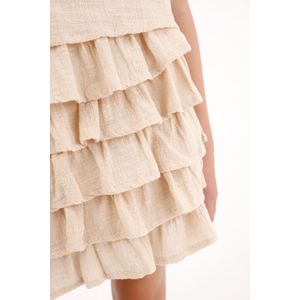 Falda corta con boleros cruda para niña