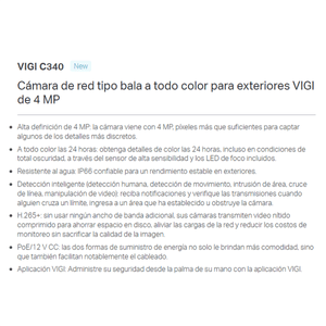 Cámara Wifi Exterior Bullet 4mp Tp-link Vigi C340-W + 256GB